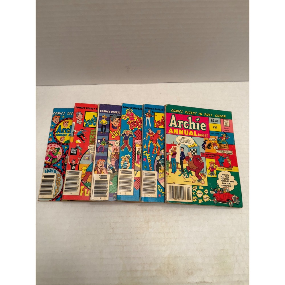 Vintage Archie Comics Digest Lot of 6 Jughead Annual 1970s Bronze Age